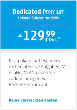 Alfahosting Gutscheincode für Server Dedicated Premium günstig